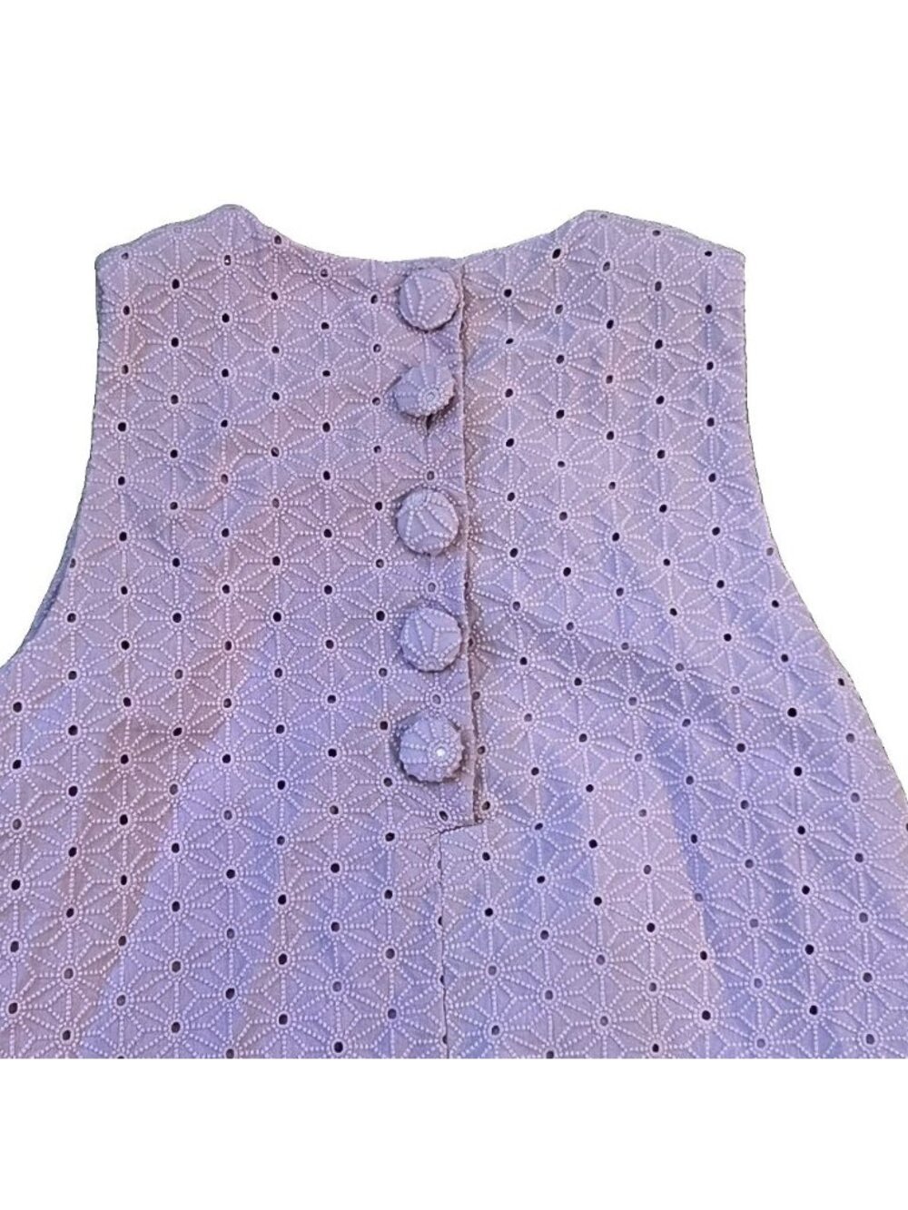 Tuckernuck Women’s Lavender Folly Dress Eyelet Lace Size Small Shift Buttons - Picture 3 of 11